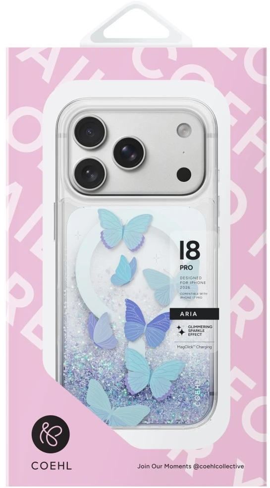 Dėklas UNIQ Coehl Aria, skirtas iPhone 18 Pro / 17 Pro, su magnetiniu įkrovimu, mėlynas