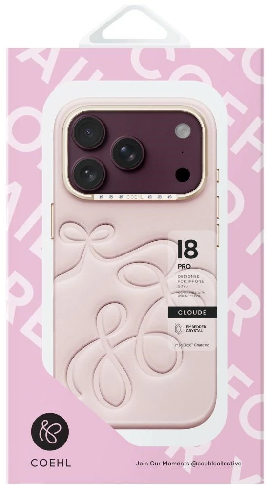 Dėklas UNIQ Coehl Cloude, skirtas iPhone 18 Pro / 17 Pro, su magnetiniu įkrovimu, rožinis