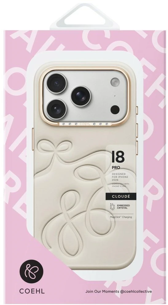 Dėklas UNIQ Coehl Cloude, skirtas iPhone 18 Pro / 17 Pro, su magnetiniu įkrovimu, smėlio spalvos