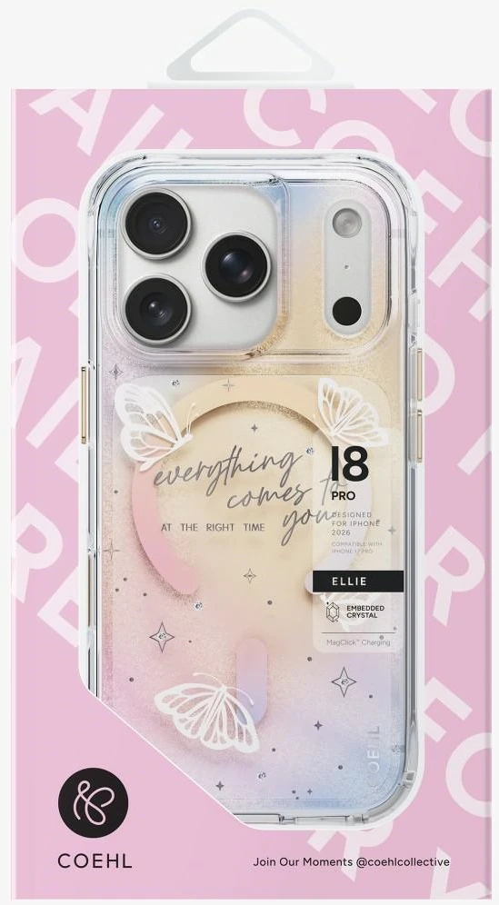 Dėklas UNIQ Coehl Ellie, skirtas iPhone 18 Pro / 17 Pro, su magnetiniu įkrovimu, prism bloom