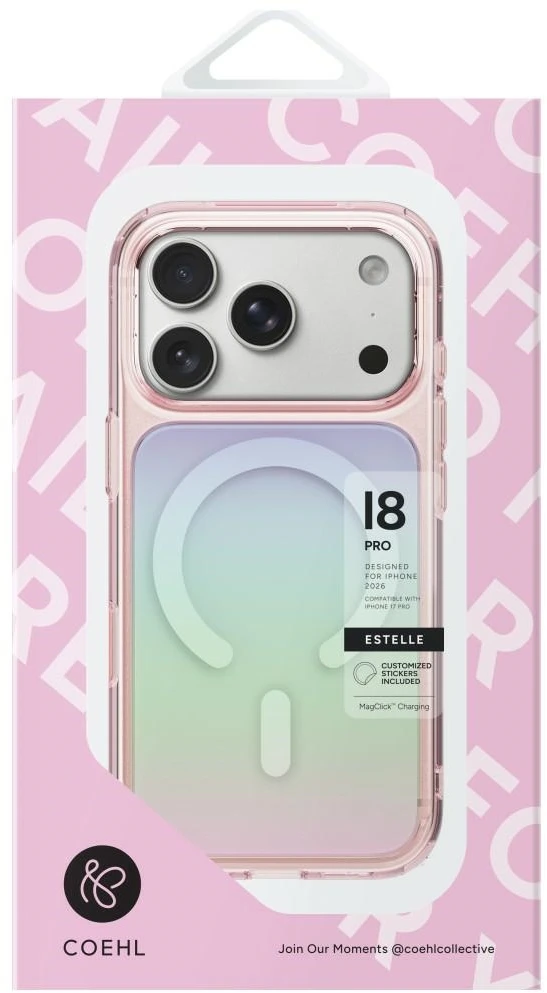 Dėklas UNIQ Coehl Estelle, skirtas iPhone 18 Pro Max / 17 Pro Max, su magnetiniu įkrovimu, rožinis