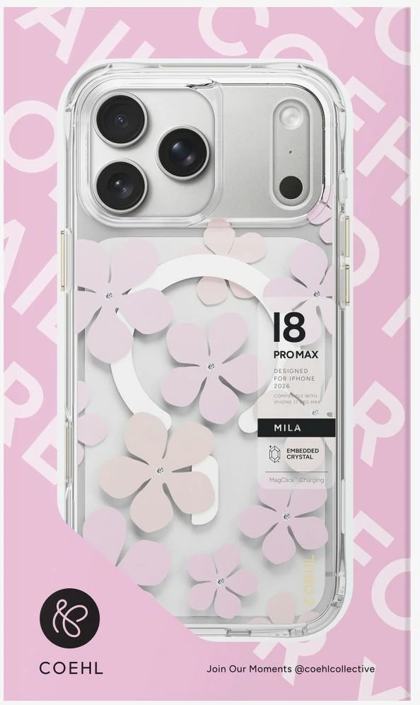 Dėklas UNIQ Coehl Mila, skirtas iPhone 18 Pro Max / 17 Pro Max, magnetinis įkrovimas, rožinis