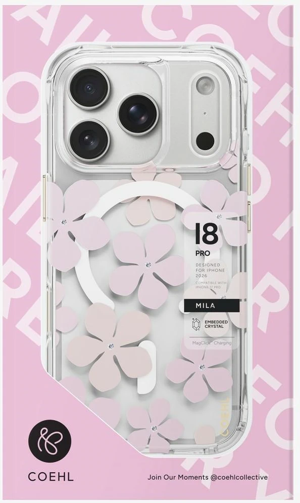 Dėklas UNIQ Coehl Mila, skirtas iPhone 18 Pro / 17 Pro, su magnetiniu įkrovimu, rožinis