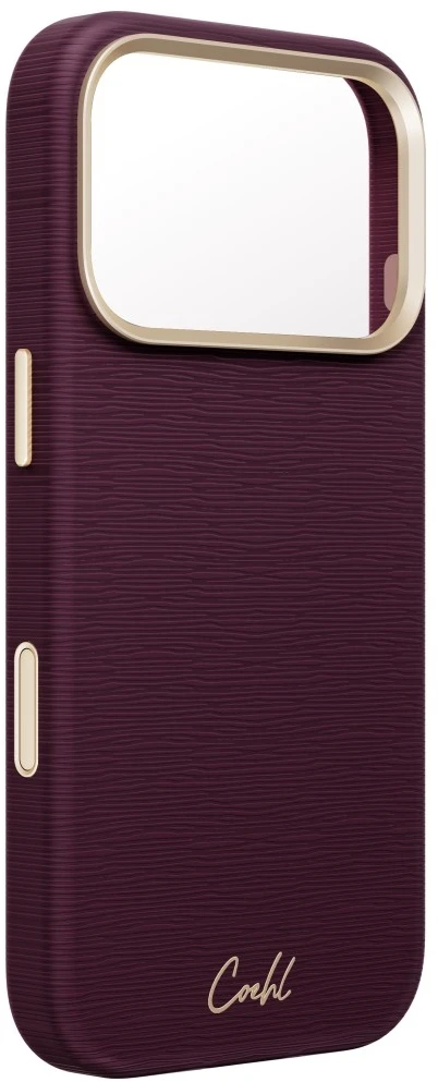 Dėklas UNIQ Coehl Mirelle, skirtas iPhone 18 Pro / 17 Pro, su magnetiniu įkrovimu, bordo spalvos