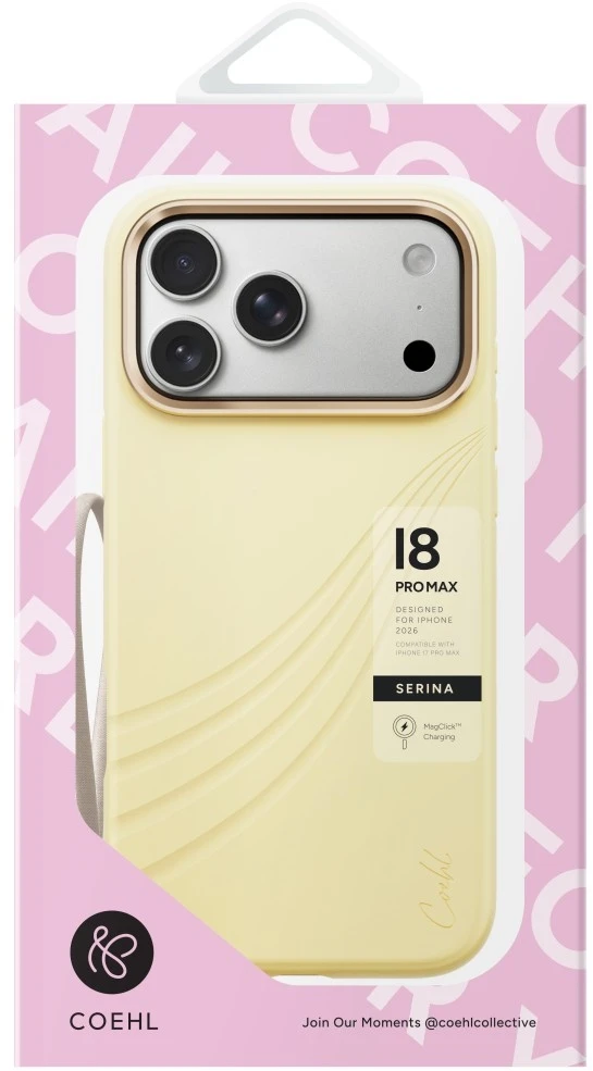 Dėklas UNIQ Coehl Serina do iPhone 18 Pro Max / 17 Pro Max Magnetic Charging geltona
