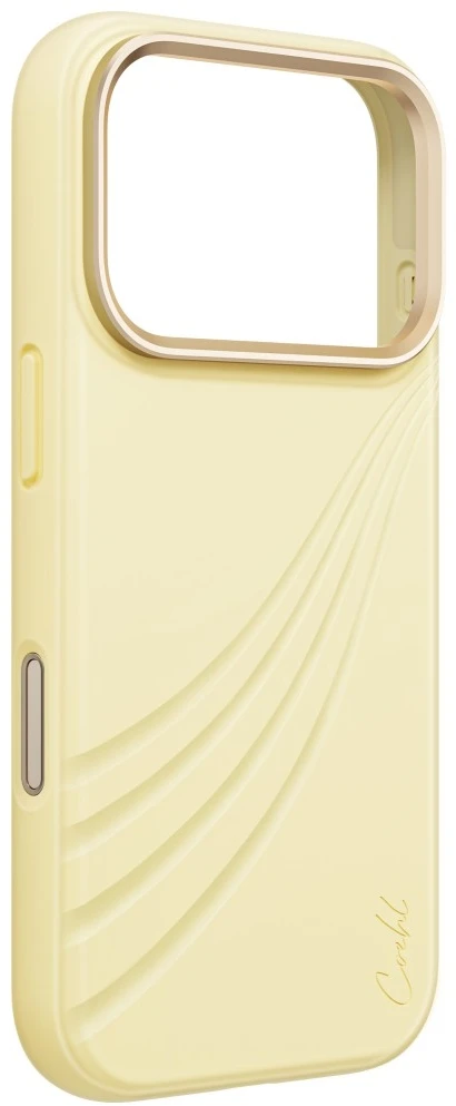 Dėklas UNIQ Coehl Serina, skirtas iPhone 18 Pro / 17 Pro, su magnetiniu įkrovimu, geltonas