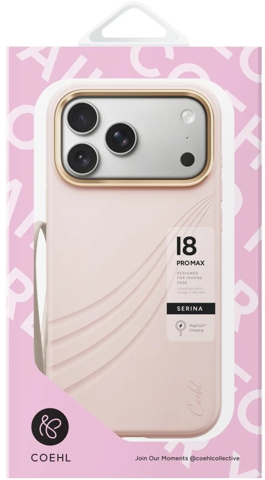 Dėklas UNIQ Coehl Serina, skirtas iPhone 18 Pro Max / 17 Pro Max, su magnetiniu įkrovimu, rožinis
