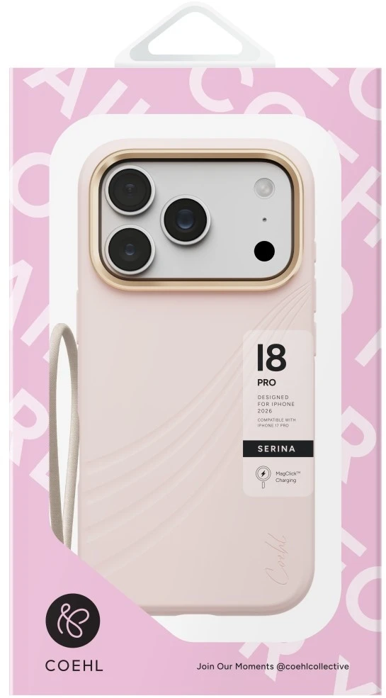 Dėklas UNIQ Coehl Serina, skirtas iPhone 18 Pro / 17 Pro, su magnetiniu įkrovimu, rožinis