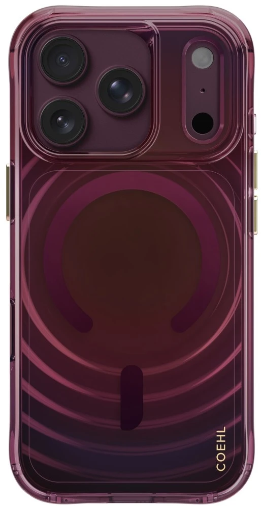 Dėklas UNIQ Coehl Vela, skirtas iPhone 18 Pro / 17 Pro, su magnetiniu įkrovimu, bordo spalvos