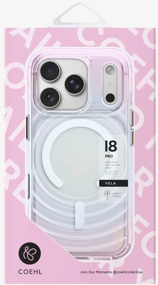 Dėklas UNIQ Coehl Vela, skirtas iPhone 18 Pro / 17 Pro, su magnetiniu įkrovimu, opal spalvos