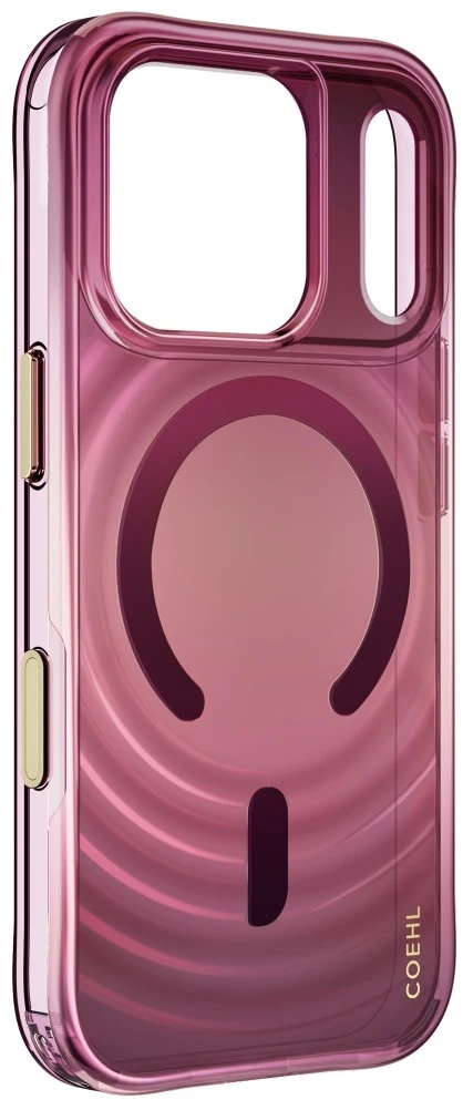 Dėklas UNIQ Coehl Vela, skirtas iPhone 18 Pro / 17 Pro, su magnetiniu įkrovimu, bordo spalvos