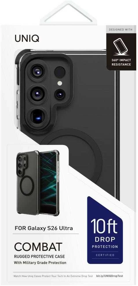 Dėklas UNIQ Combat Samsung Galaxy S26 Ultra Magclick Charging juodos spalvos