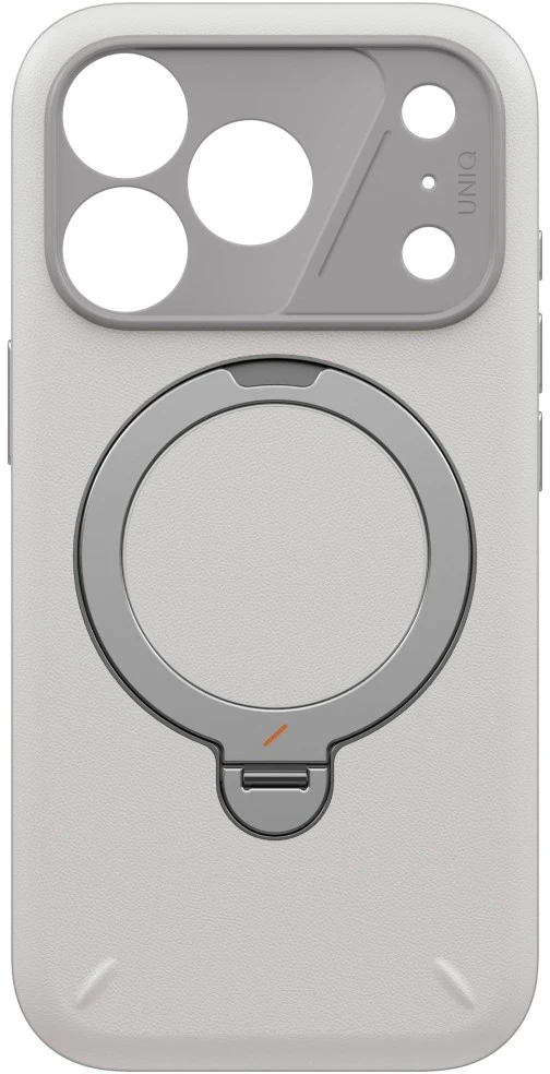 Dėklas UNIQ Elix do iPhone 18 Pro / 17 Pro 360 Rotating Kickstand šviesiai pilkas