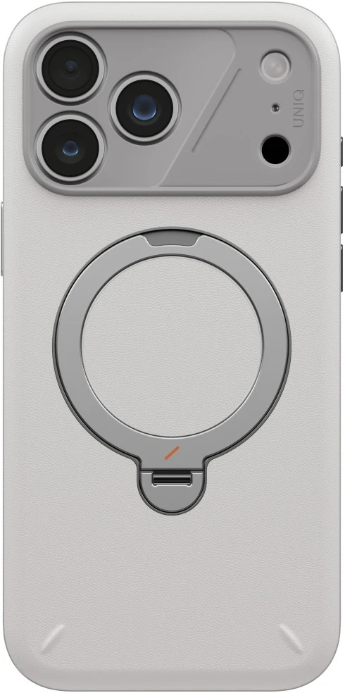 Dėklas UNIQ Elix do iPhone 18 Pro Max / 17 Pro Max 360 Rotating Kickstand šviesiai pilkas