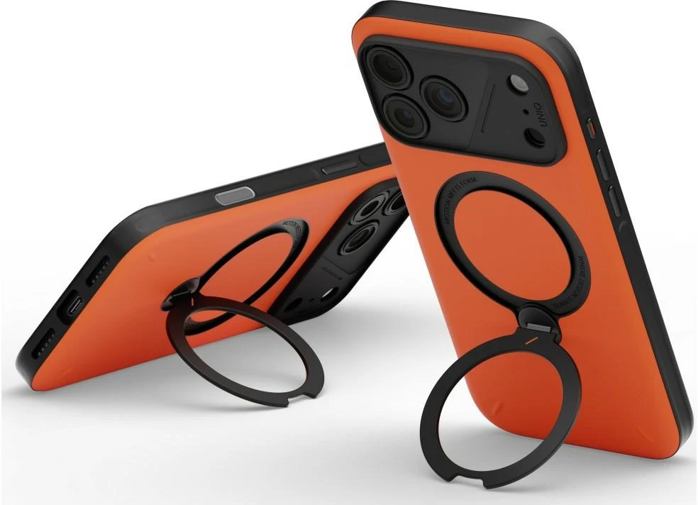 Dėklas UNIQ Elix do iPhone 18 Pro Max / 17 Pro Max 360 Rotating Kickstand oranžinė