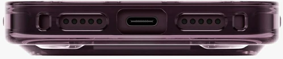 Dėklas UNIQ Heldro Air, skirtas iPhone 18 Pro / 17 Pro, su Magclick Charging, burgundo spalvos