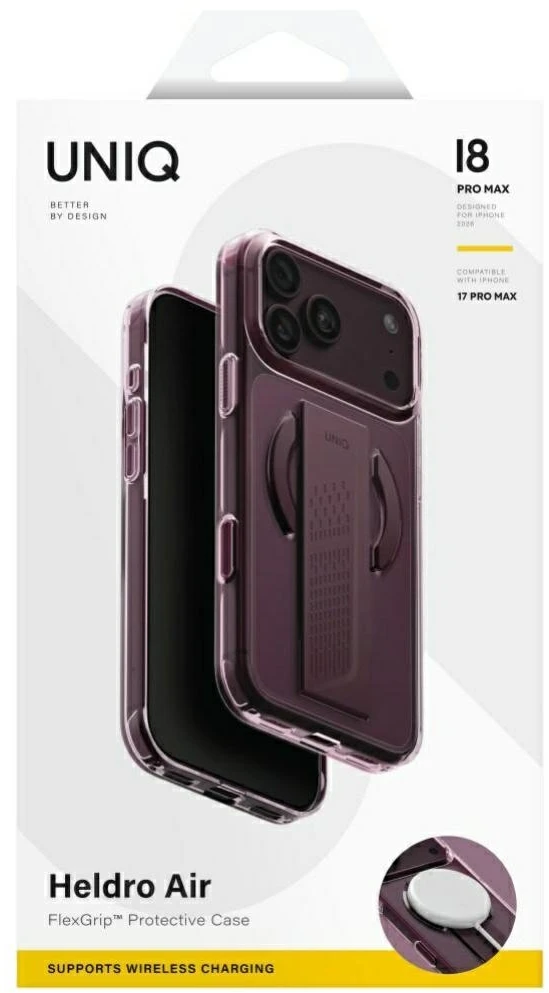 Dėklas UNIQ Heldro Air, skirtas iPhone 18 Pro Max / 17 Pro Max, su Magclick Charging, bordo spalvos