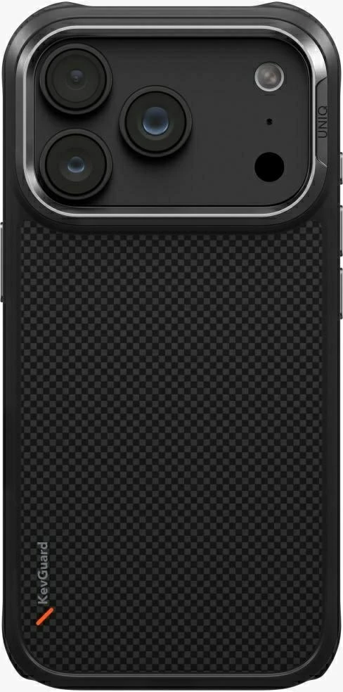 UNIQ Keva dėklas, skirtas iPhone 18 Pro / 17 Pro, Magclick Charging, juodos spalvos