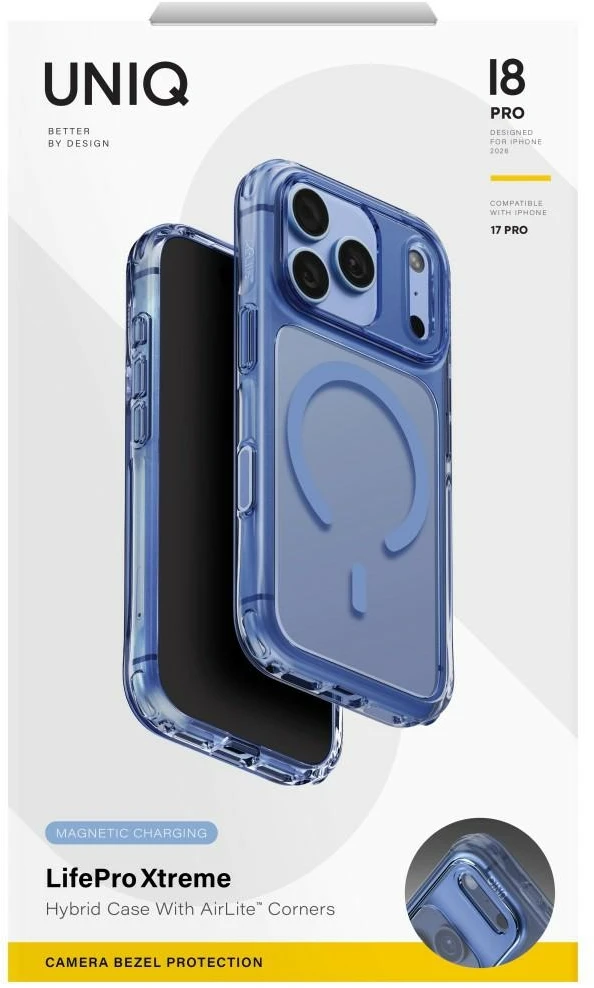 Dėklas UNIQ LifePro Xtreme, skirtas iPhone 18 Pro / 17 Pro, su Magclick įkrovimu, mėlynas