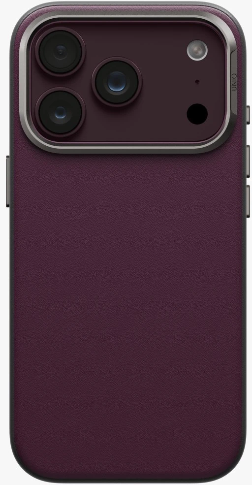 Dėklas UNIQ Lyden DS, skirtas iPhone 18 Pro / 17 Pro, su Magclick įkrovimo funkcija, bordo spalvos