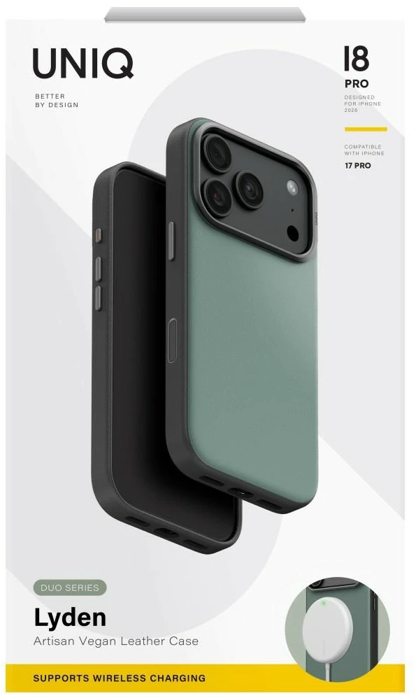 Dėklas UNIQ Lyden DS, skirtas iPhone 18 Pro / 17 Pro, su Magclick įkrovimu, žalias