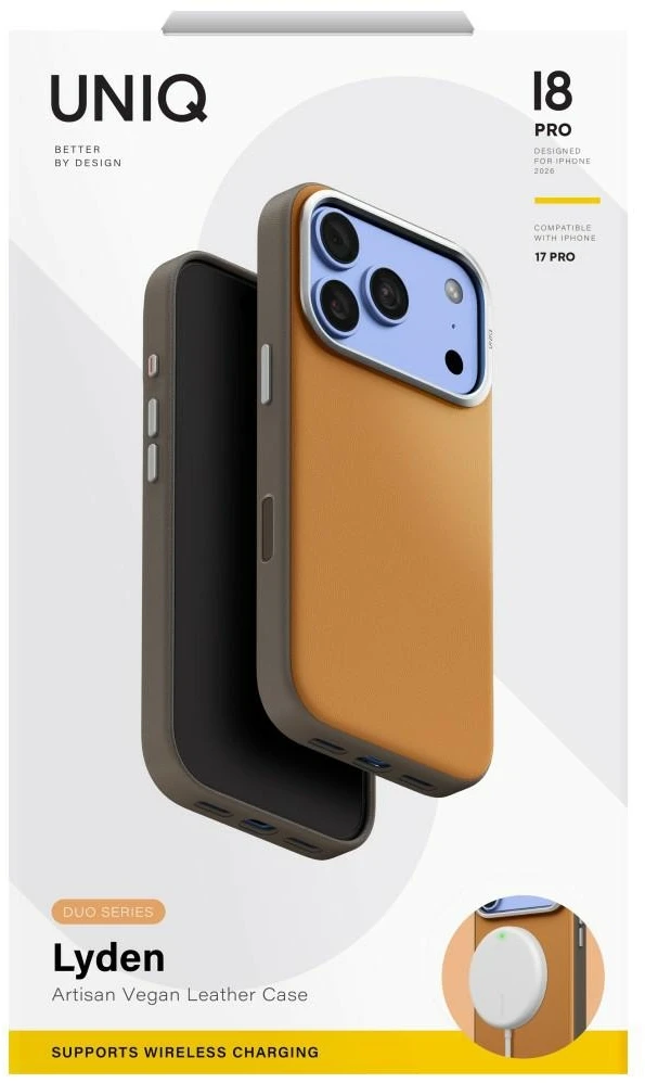 Dėklas UNIQ Lyden DS, skirtas iPhone 18 Pro / 17 Pro, su Magclick įkrovimu, smėlio spalvos