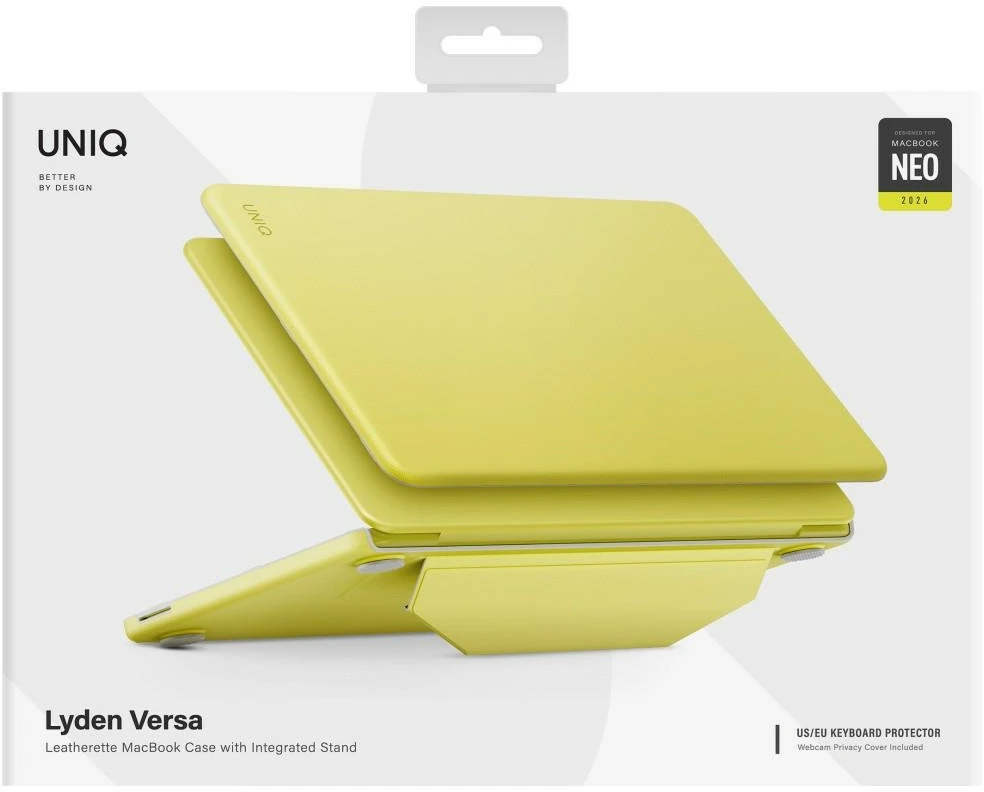 Dėklas UNIQ Lyden Versa skirtas MacBook Neo geltonos spalvos