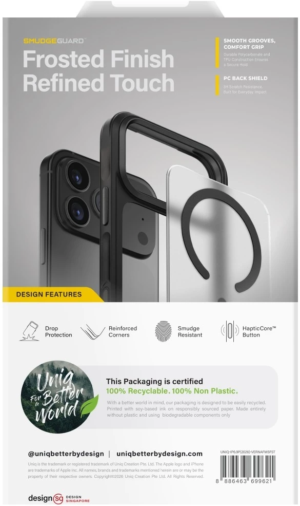 Dėklas UNIQ Veren do iPhone 18 Pro Max / 17 Pro Max Magclick Charging smoky frost