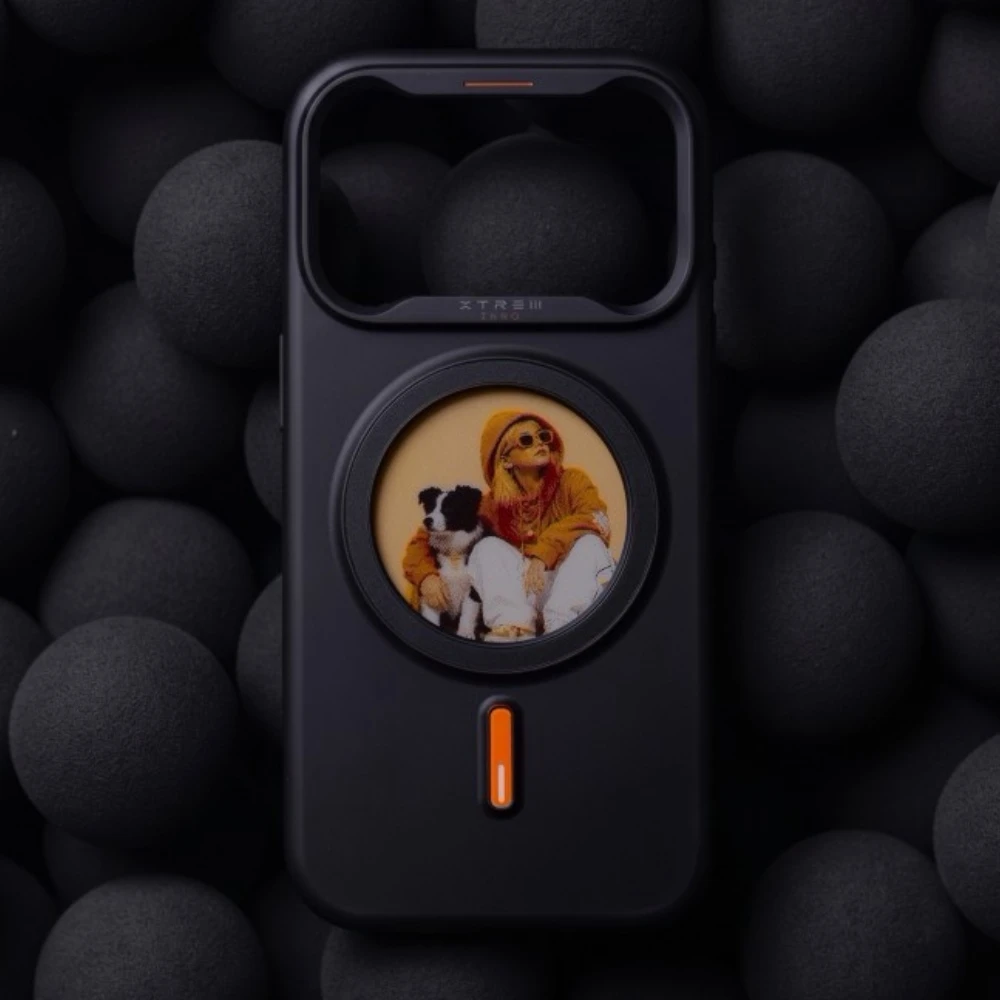Dėklas XTREM Instant Custom E-INK, skirtas iPhone 18 Pro/17 Pro, juodas