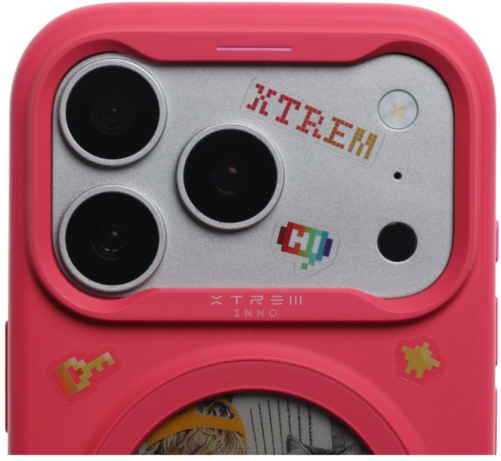 Dėklas XTREM Instant Custom E-INK skirtas iPhone 18 Pro/ 17 Pro rožinis