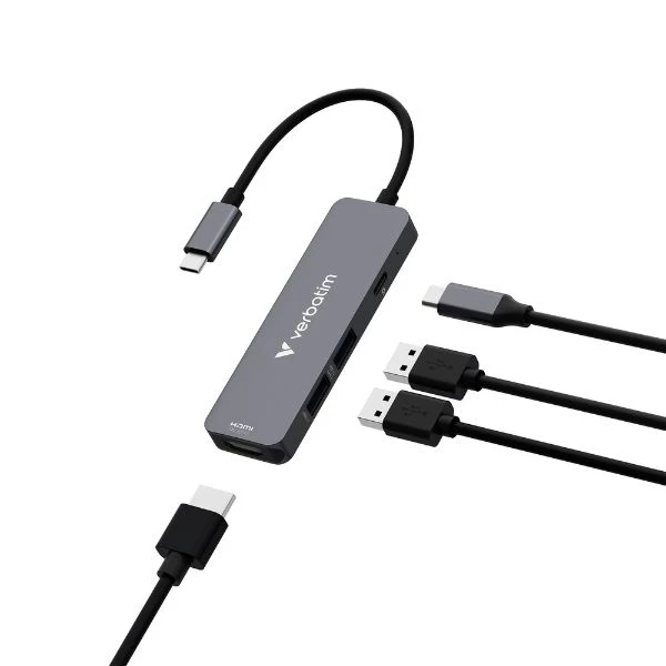 USB Hub Verbatim USB-C/HDMI/USB-A 3.2/USB-A 2.0 aliuminio korpusas 32155 aprašymas - Prekės nuotrauka