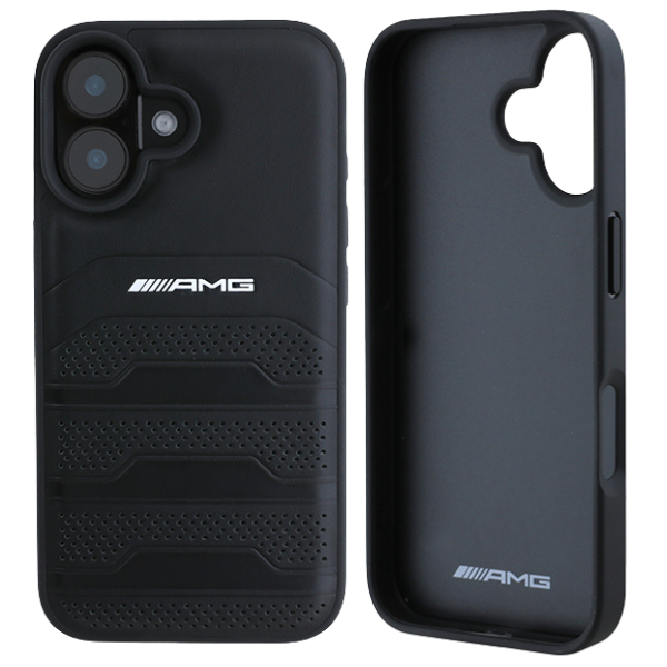 Mercedes AMG AMHCP16SGSEBK Apple iPhone 16 6.1″ juodos spalvos kietas dėklas Leather Debossed Lines juodos spalvos Logo aprašymas - Prekės nuotrauka Mercedes AMG AMHCP16SGSEBK Apple iPhone 16 6.1″ juodos spalvos kietas dėklas Leather Debossed Lines juodos spalvos Logo aprašymas - Prekės nuotrauka