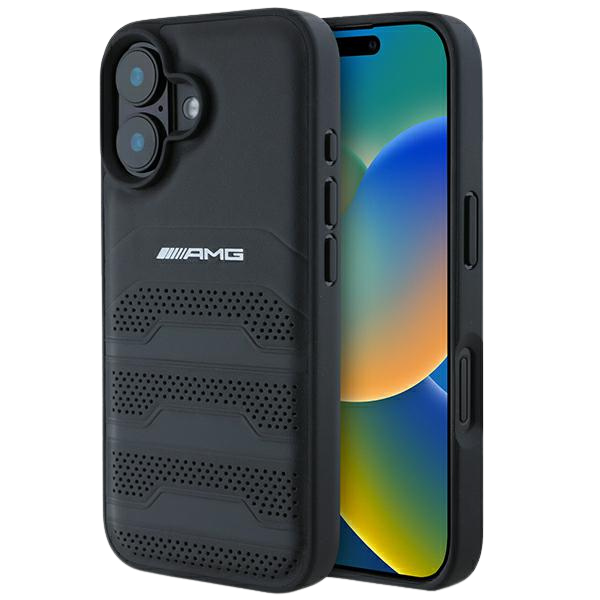 Mercedes AMG AMHCP16SGSEBK Apple iPhone 16 6.1″ juodos spalvos kietas dėklas Leather Debossed Lines juodos spalvos Logo aprašymas - Prekės nuotrauka Mercedes AMG AMHCP16SGSEBK Apple iPhone 16 6.1″ juodos spalvos kietas dėklas Leather Debossed Lines juodos spalvos Logo aprašymas - Prekės nuotrauka