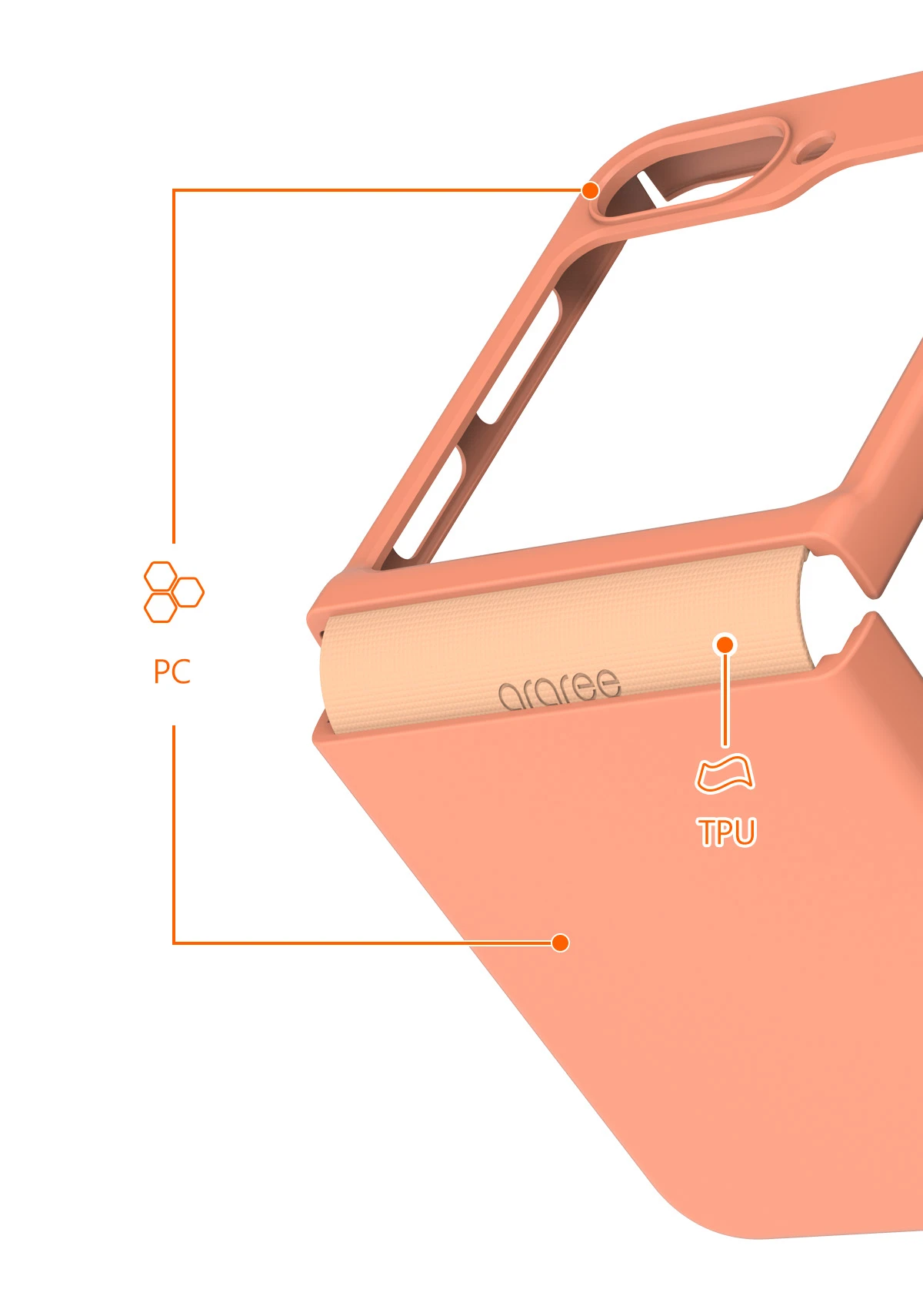 Dėklas Araree case Aero Flex Sam Z Flip6 cream AR20-02021B aprašymas - Prekės nuotrauka