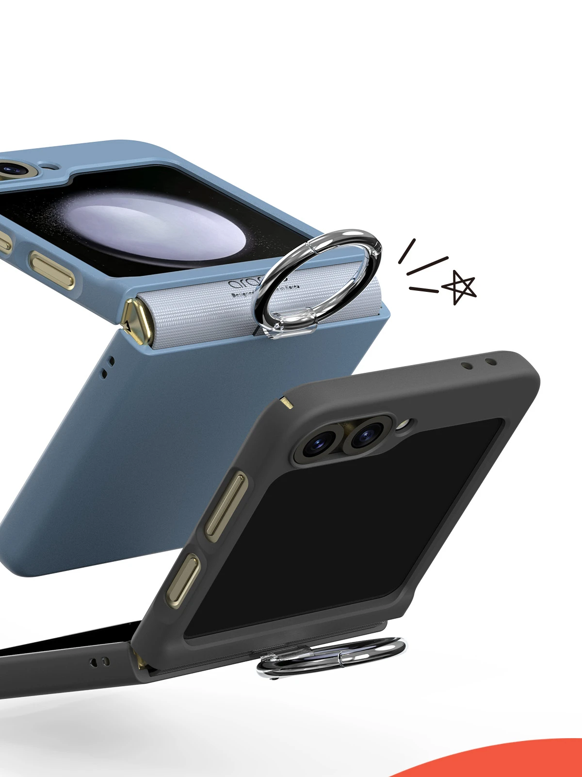Dėklas Araree case Aero Flex Sam Z Flip6 sky mėlynas AR20-02021D aprašymas - Prekės nuotrauka