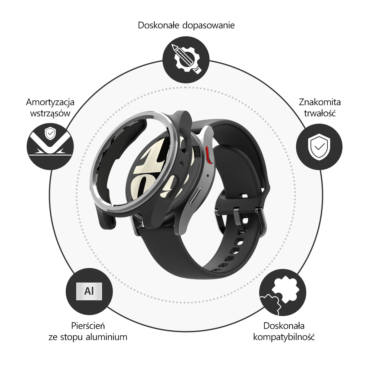 Araree etui Amy Sam Watch7 44mmgun metal AR20-02080A aprašymas - Prekės nuotrauka