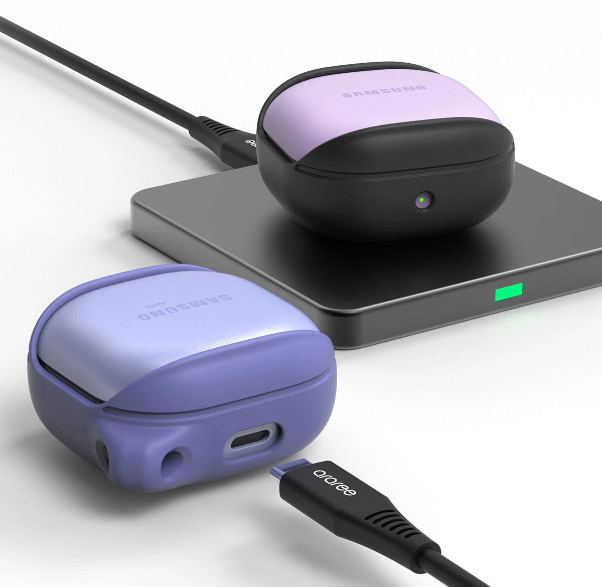 Araree etui Bean Sam Galaxy Buds Live /Pro / Fe violetinė/violetinė AR20-01298F aprašymas - Prekės nuotrauka