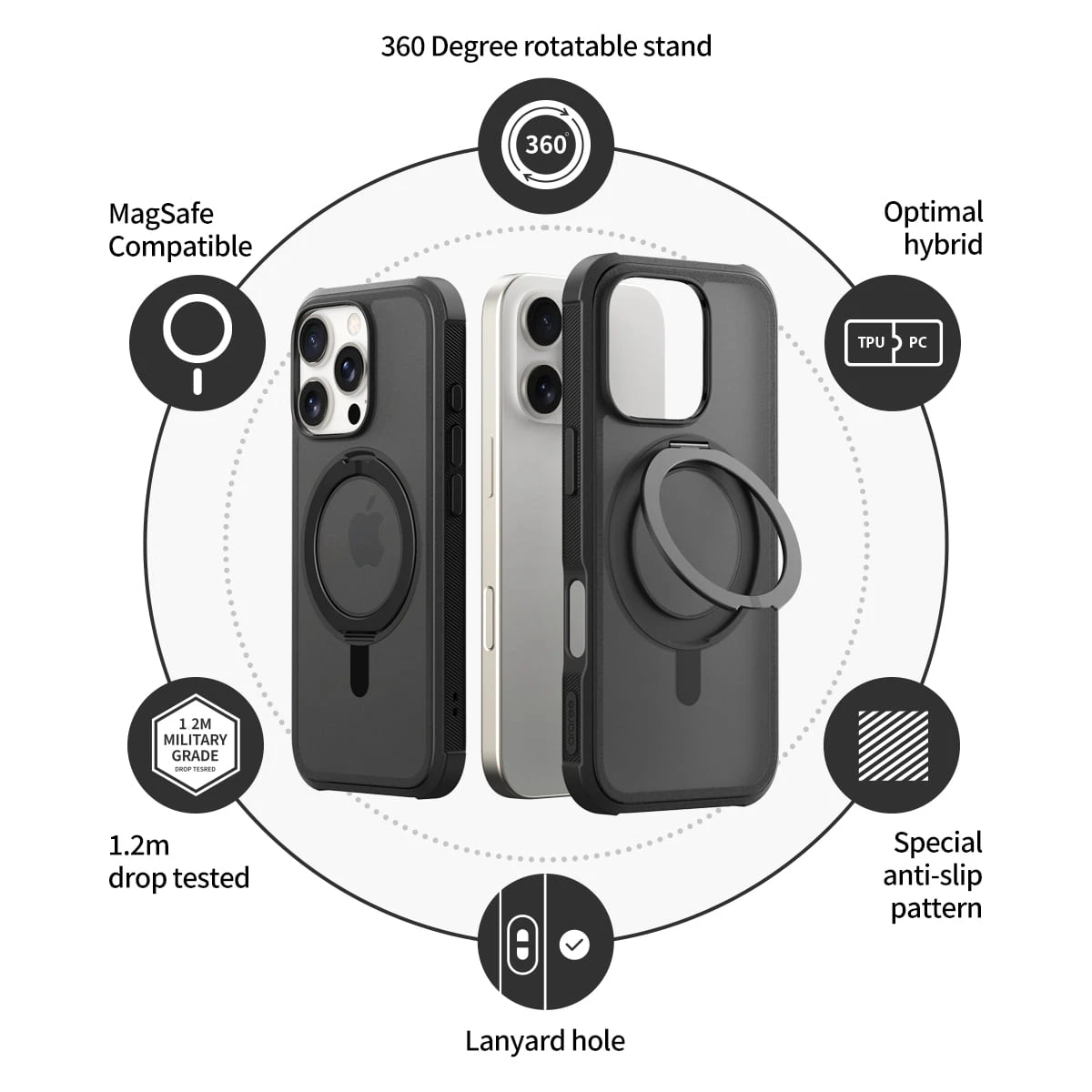 Dėklas Araree etui Duple M Stand iPhone 16 Pro 6.3