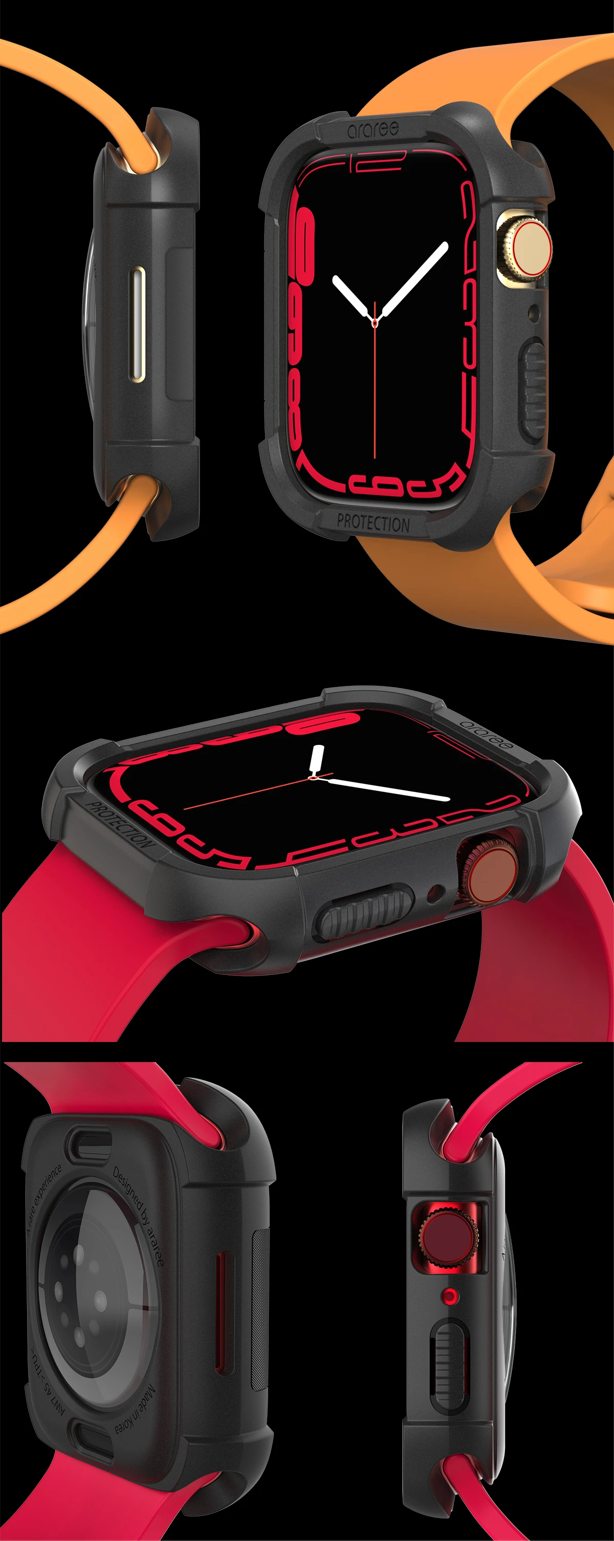Araree etui Flexield Apple Watch 41mmczarny/juodas AR20-01465A aprašymas - Prekės nuotrauka