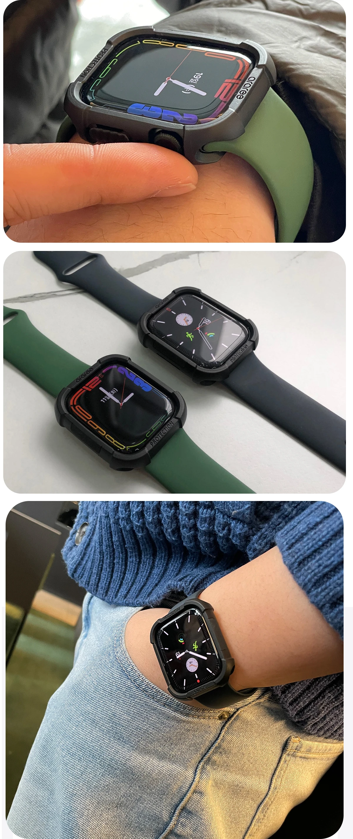 Araree etui Flexield Apple Watch 41mmczarny/juodas AR20-01465A aprašymas - Prekės nuotrauka