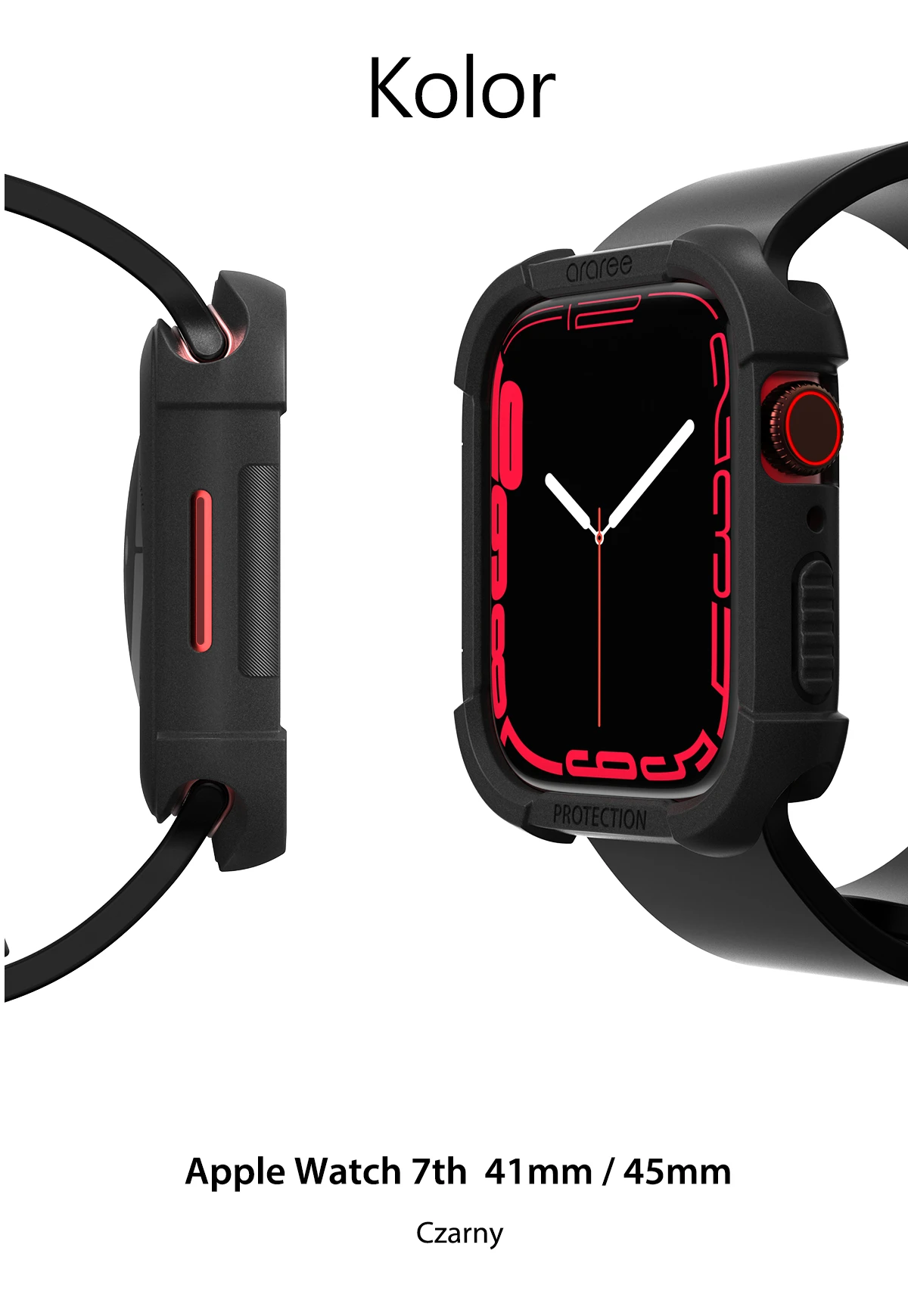 Araree etui Flexield Apple Watch 45mmczarny/juodas AR20-01463A aprašymas - Prekės nuotrauka
