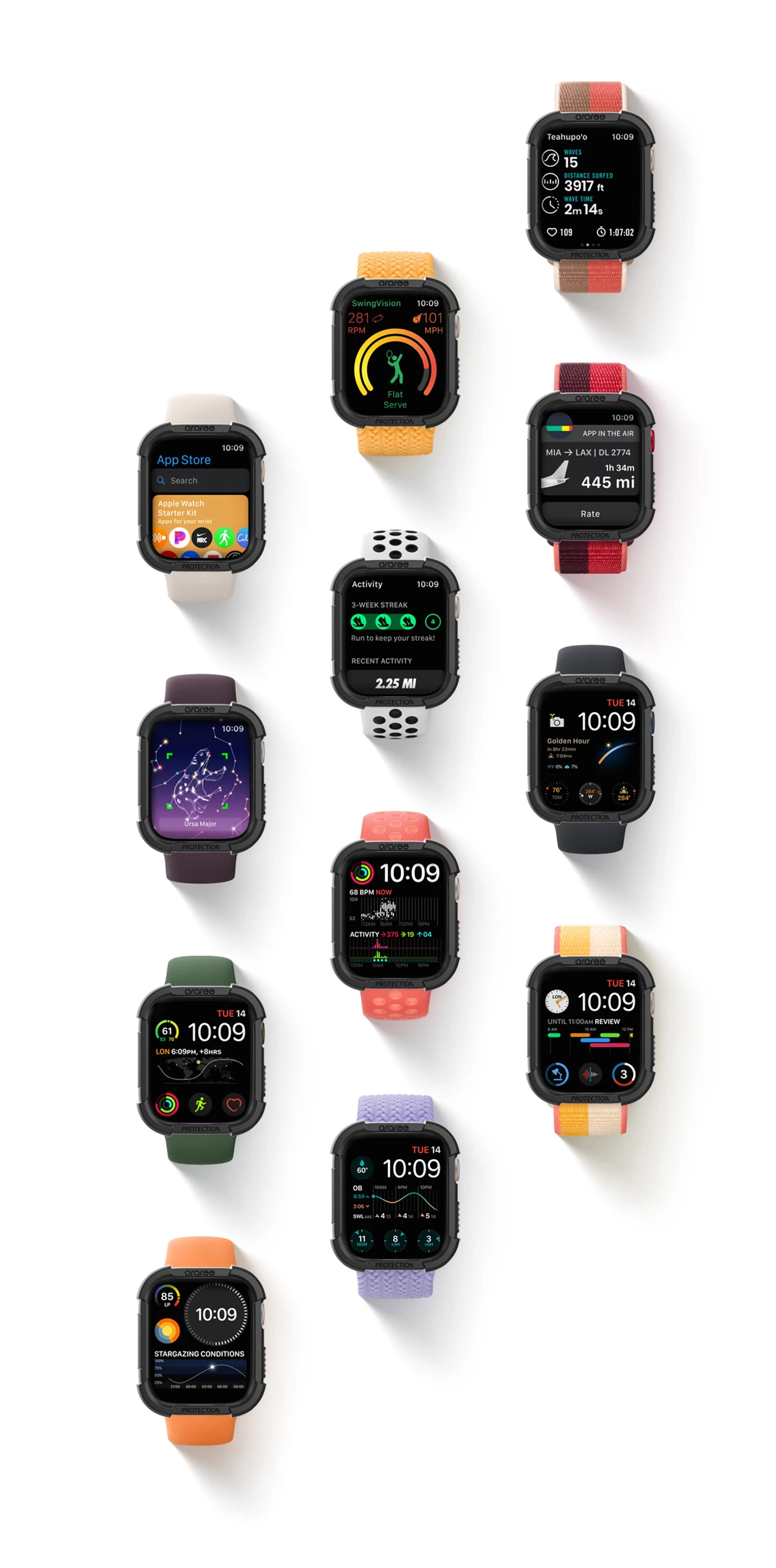 Araree etui Flexield Apple Watch 45mmczarny/juodas AR20-01463A aprašymas - Prekės nuotrauka
