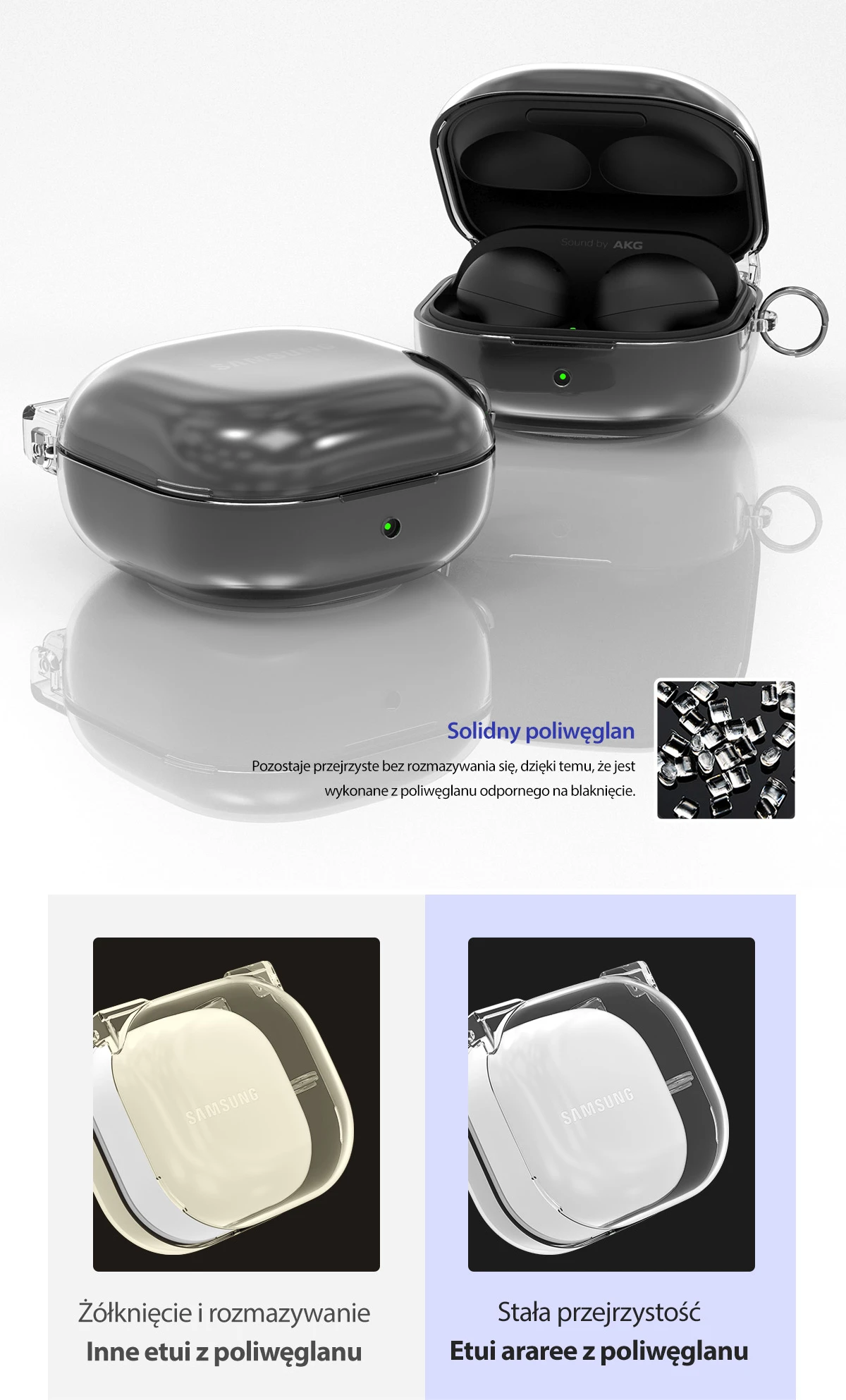 Araree etui Nukin Sam Galaxy Buds 2 Pro/ Fe przeźroczysty/clear AR20-01503C aprašymas - Prekės nuotrauka