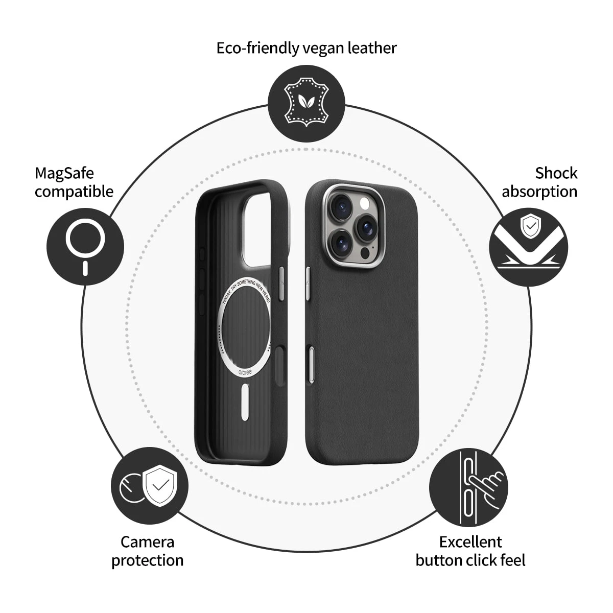 Dėklas Araree etui Pellis Carbon iPhone 16 Pro Max 6.9 Dėklas Araree etui Pellis Carbon iPhone 16 Pro Max 6.9