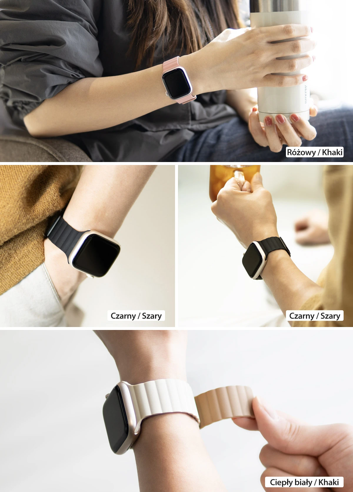 Araree dirželis Silicone Link Apple Watch38/40/41mm juoda-pilka/juodas-pilka AR70-01908A aprašymas - Prekės nuotrauka