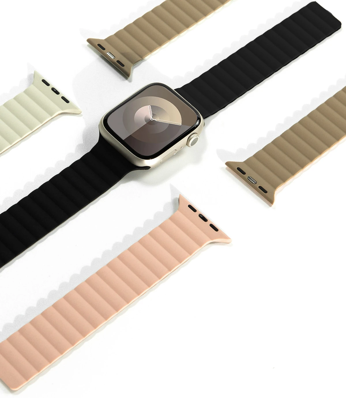 Araree dirželis Silicone Link Apple Watch38/40/41mm rožinė-žalia/pink-khaki AR70-01908B aprašymas - Prekės nuotrauka