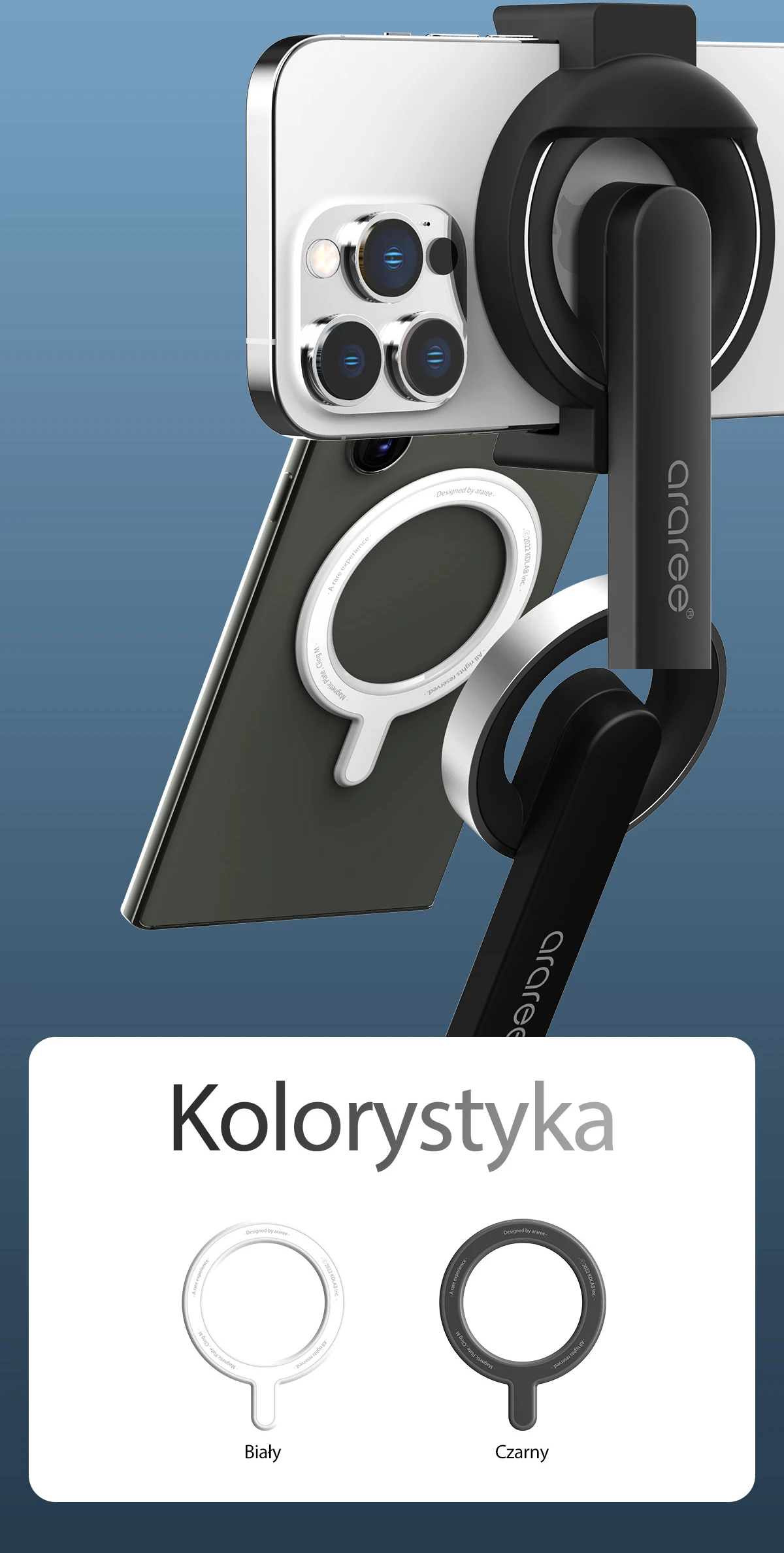 Araree Selfie Stick Bluetooth Magfie Pod juoda/juodas MagSafe Tripod AR60-01727A aprašymas - Prekės nuotrauka