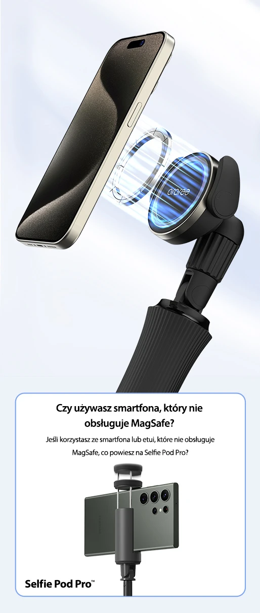 Araree Selfie Stick Bluetooth Magfie PodPro juoda/juodas MagSafe Tripod AR60-01909A aprašymas - Prekės nuotrauka