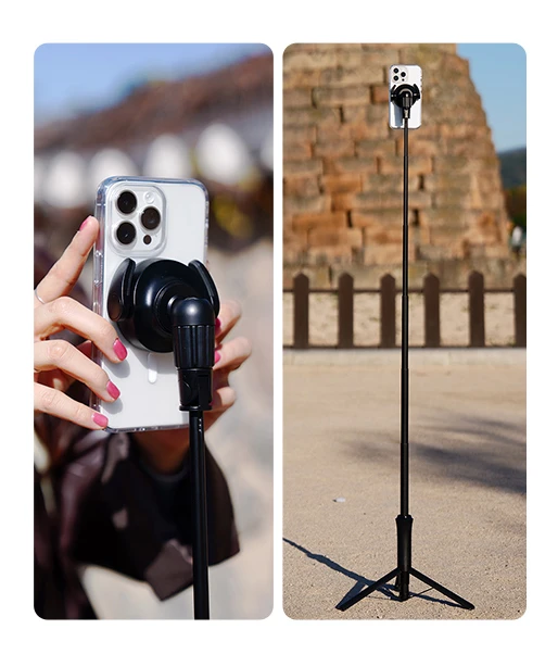 Araree Selfie Stick Bluetooth Magfie PodPro juoda/juodas MagSafe Tripod AR60-01909A aprašymas - Prekės nuotrauka