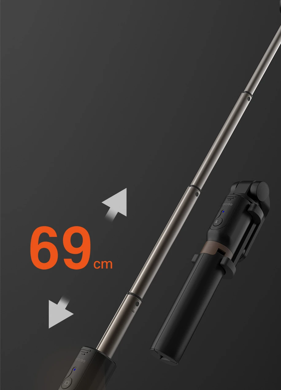 Araree Selfie Stick Bluetooth Selfie Podczarny/juodas Tripod AR60-01729A aprašymas - Prekės nuotrauka